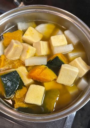 大根とかぼちゃ、こうや豆腐の煮物-レシピのメイン写真