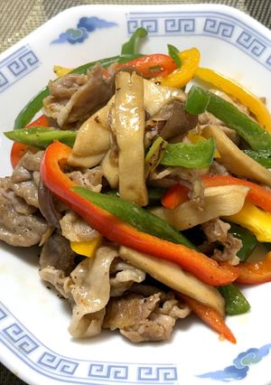 豚肉・パプリカ・エリンギのガリバタ醤油炒め-レシピのメイン写真