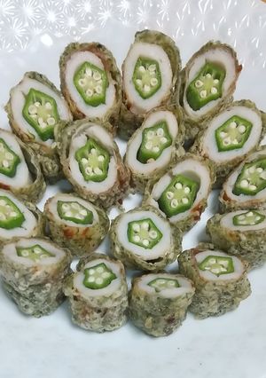 オクラ入りチクワの磯辺揚げ-レシピのメイン写真
