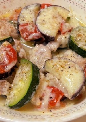 鶏肉と夏野菜のチーズ蒸し-レシピのメイン写真