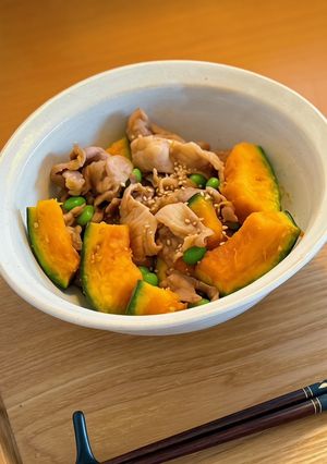 豚肉とかぼちゃの甘辛オイスター炒め-レシピのメイン写真
