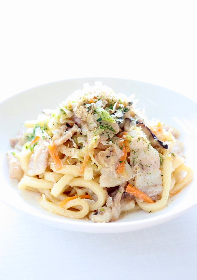 簡単【Bistro焼きうどん（豚ネギ）】-レシピのメイン写真