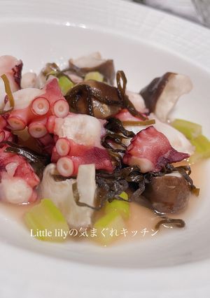 レンジで簡単！たこと椎茸の塩昆布バター-レシピのメイン写真