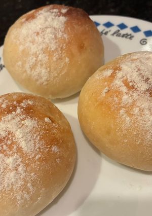 中力粉で！簡単オーバーナイトのこねない丸パン！-レシピのメイン写真