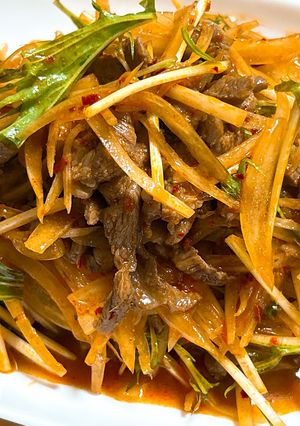 ラム肉とオニオンスライスの特製麻辣醤和え-レシピのメイン写真