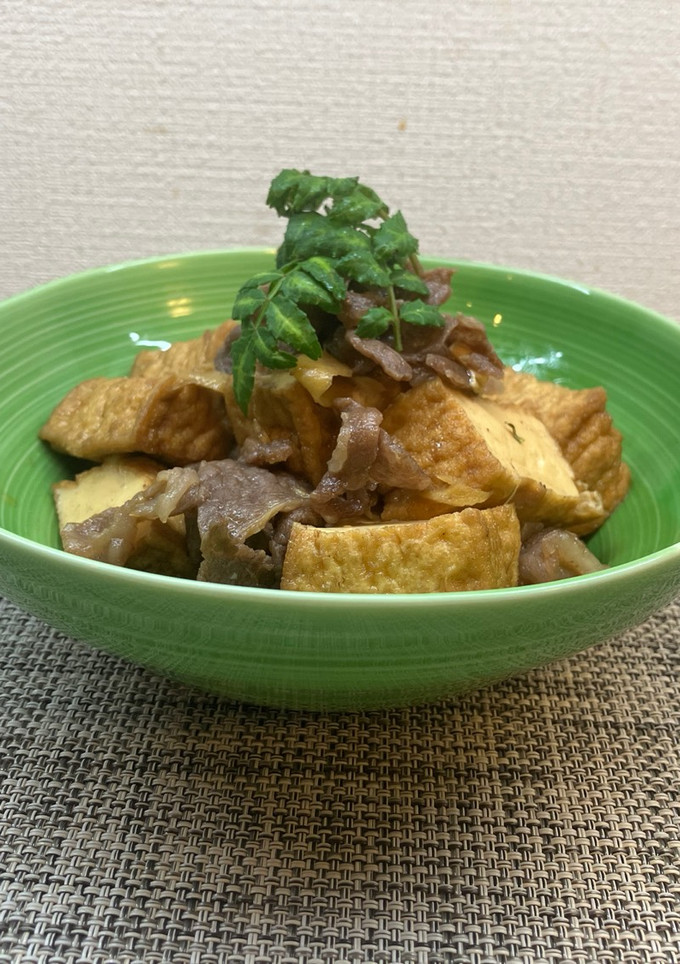厚揚げと牛コマ肉の煮物-レシピのメイン写真