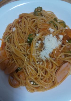 市販のミートソースでナポリタン-レシピのメイン写真