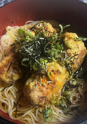肉詰めちくわ天ぶっかけそうめん-レシピのメイン写真