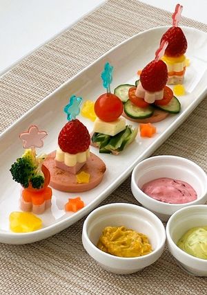 ソーセージでピンチョス風ディップサラダ-レシピのメイン写真
