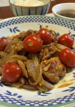 鶏肉とミニトマトの甘酢炒め-レシピのメイン写真