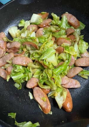 キャベツとウインナーのカレー炒め-レシピのメイン写真
