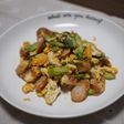 アスパラとウインナーの卵炒め。