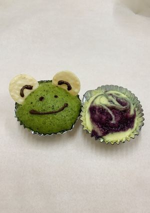 【ホットプレート】カエルと紫陽花蒸しパン-レシピのメイン写真