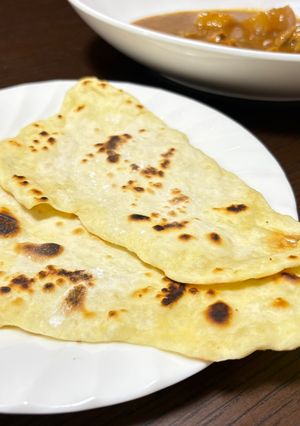 薄力粉で！混ぜて焼くだけ 超簡単ナン-レシピのメイン写真