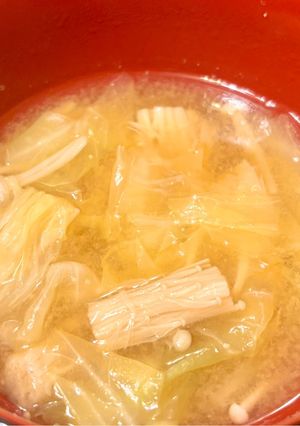 えのきとキャベツの味噌汁-レシピのメイン写真