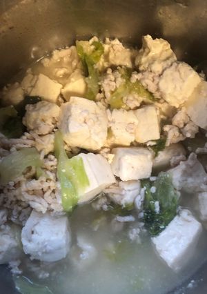 豆腐とひき肉とレタスのあんかけ-レシピのメイン写真