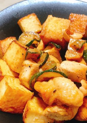 鶏肉厚揚げズッキーニのてりてり煮-レシピのメイン写真