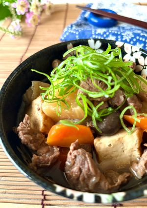 和食夕食★圧力鍋で簡単牛すじの具沢山煮物-レシピのメイン写真
