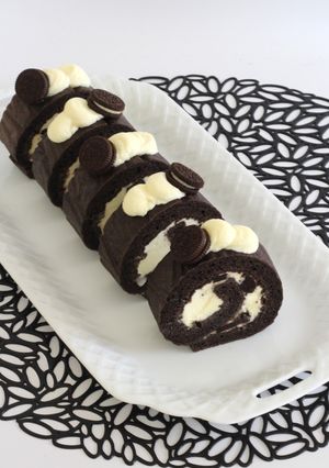 モノクロスイーツ♪ブラックロールケーキ-レシピのメイン写真