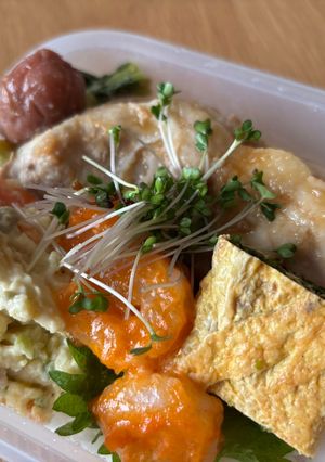 夏にピッタリ!梅干し入り豚の生姜焼き弁当-レシピのメイン写真