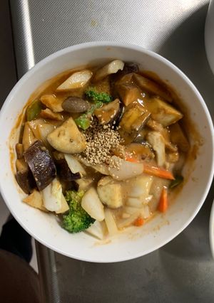 肉無チクワクリーミー梅トマト味野菜炒め-レシピのメイン写真
