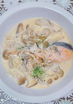 鮭ときのこのクリーム煮-レシピのメイン写真