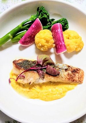 白身魚のソテー&2分で出来る野菜のソース-レシピのメイン写真