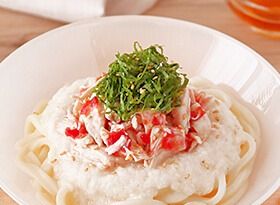 梅とささみの冷やしとろろうどん-レシピのメイン写真