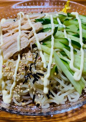 ヘルシー♡ササミでタンパク質強化の冷やし中華-レシピのメイン写真