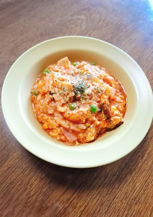キノコ入りトマたまリゾット-レシピのメイン写真