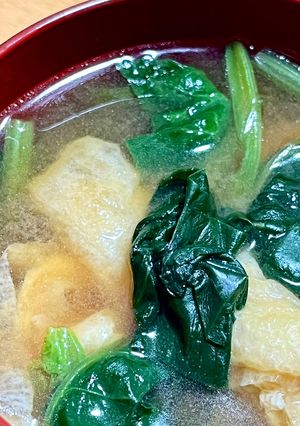 ほうれん草と油揚げの味噌汁-レシピのメイン写真