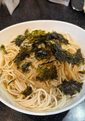 【男料理】子供と食べるなめ茸そうめん-レシピのメイン写真
