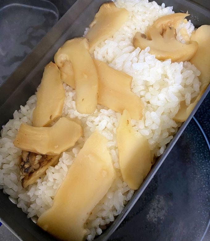 キャンプ飯!メスティンで炊く松茸ご飯-レシピのメイン写真