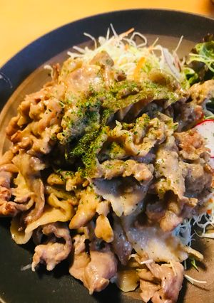 豚こまぎれ肉の塩・胡椒レモンの生姜焼き-レシピのメイン写真