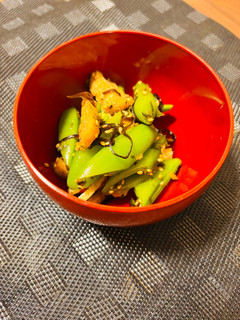 スナックエンドウと油揚げの塩昆布和え-レシピのメイン写真