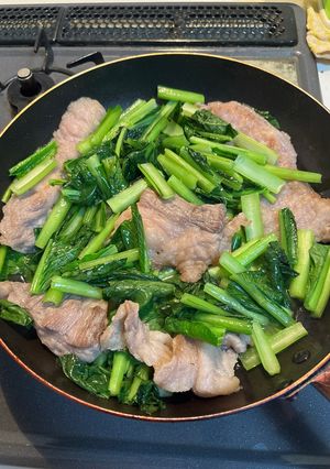 小松菜の牛脂炒め-レシピのメイン写真