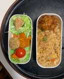 全てレンジ洋風万能梅トマト味炒飯弁当
