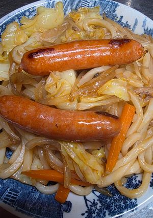 キムチ焼きうどんチョリソー乗せ-レシピのメイン写真