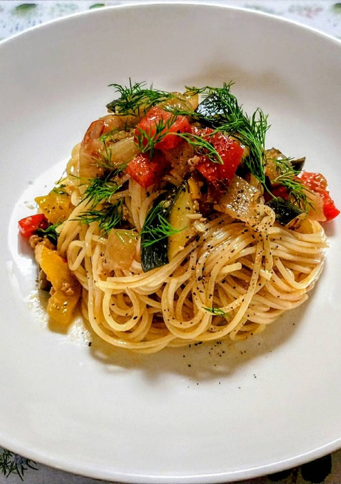 簡単ランチ！ラタトゥイユの冷製パスタ-レシピのメイン写真