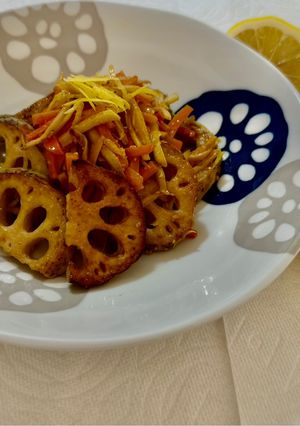 旨み爆弾！柑橘梅生姜のレンコンキンピラ-レシピのメイン写真