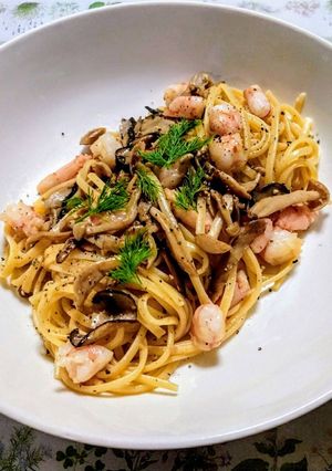 簡単！エビとキノコのペペロンチーノ-レシピのメイン写真
