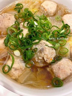 鶏つくねと白菜の春雨スープ-レシピのメイン写真