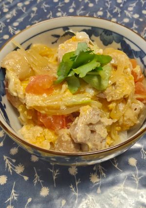 トマトのさっぱり親子丼🍅-レシピのメイン写真