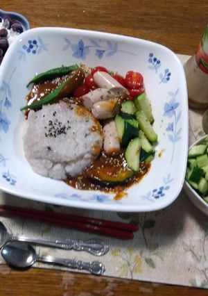 ヘルシー！ハヤシ御粥にもレンジ加熱野菜類onにも-レシピのメイン写真