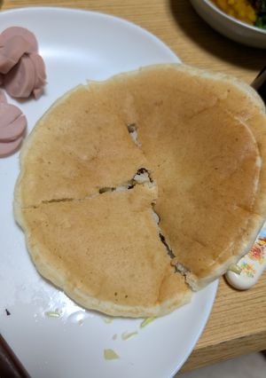 材料3つだけ！もちもちパンケーキ-レシピのメイン写真