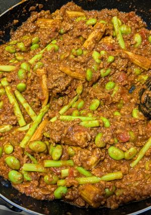 枝豆とひき肉のトマトキーマカレー-レシピのメイン写真