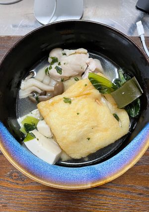簡単！ズボラ飯！餅巾着と鶏肉のもつ鍋風-レシピのメイン写真