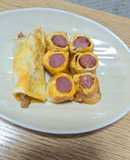 お弁当にも！薄焼き卵のウインナー巻き