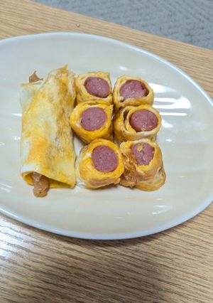 お弁当にも！薄焼き卵のウインナー巻き-レシピのメイン写真