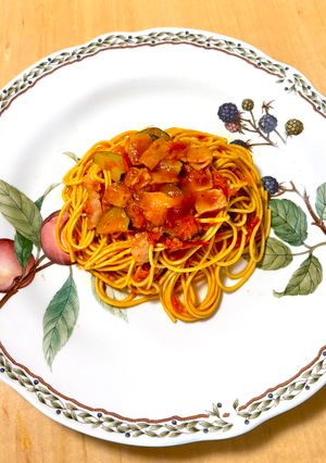 ズッキーニとベーコンの☆トマトパスタ-レシピのメイン写真